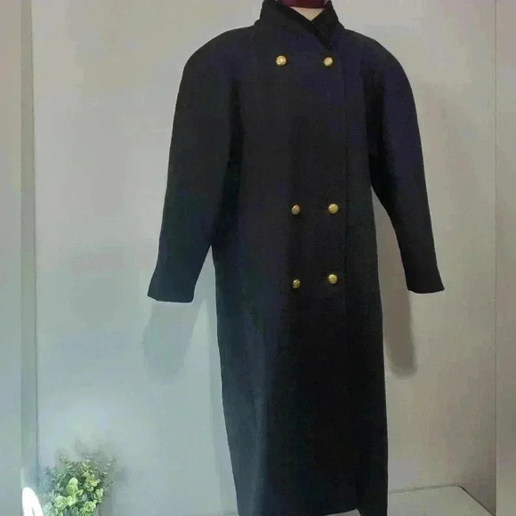 STERLING STALL VINTAGE black Pure  virgin wool coat. Size XL - Picture 3 of 15